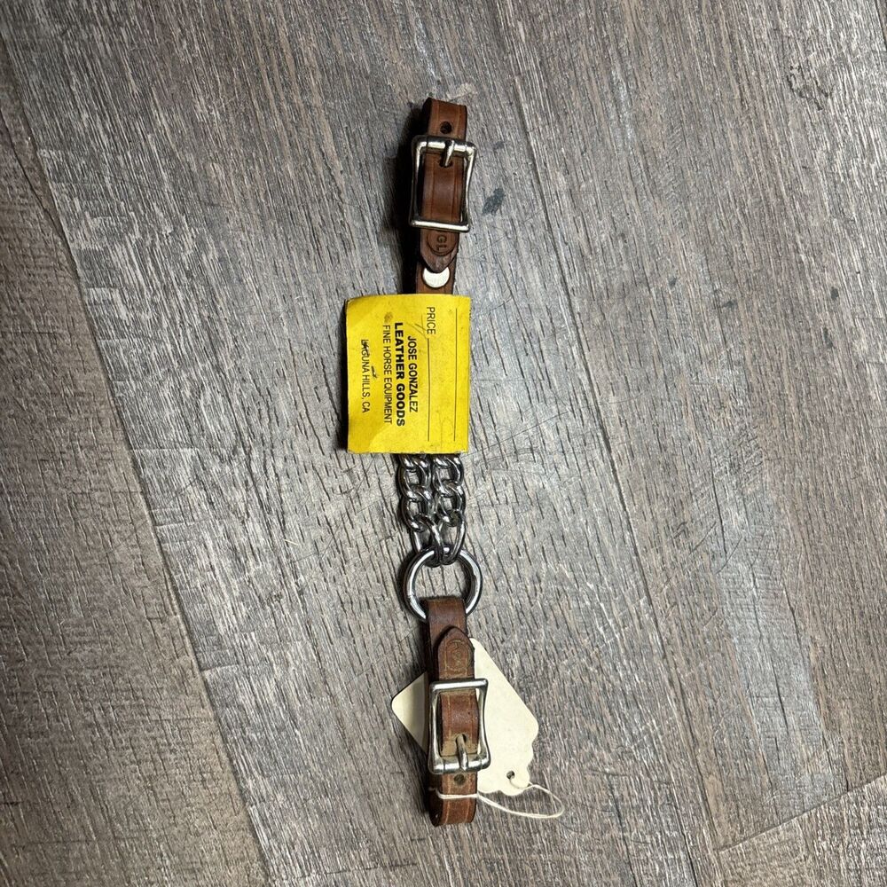 Jose Gonzalez Leather Goods Oil Curb Double Chain Strap Western Buckle New Horse